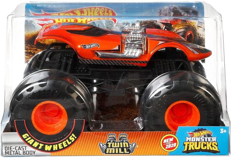 Imagem de Hot Wheels Monster Trucks Twin Mill die-cast 1:24 Scale Veículo com rodas gigantes para crianças de 3 a 8 anos grandes caminhões de brinquedo de presente grandes escalas