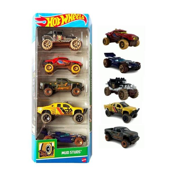 Imagem de Hot Wheels Mud Studs Cartela Com 5 Carrinhos Mattel Htv40