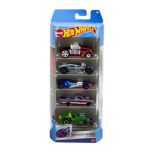 Imagem de Hot Wheels Pack com 5 Carrinhos HW Exposed Engines HLY79 - Mattel (40954)