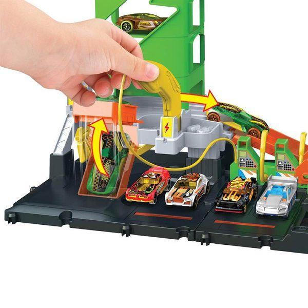 Hot Wheels Pista CITY Conjunto Posto de Recarga - Mattel HTN79 Imagem de Hot Wheels Pista CITY Conjunto Posto de Recarga - Mattel HTN79