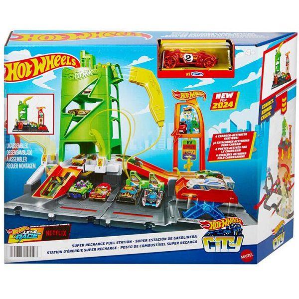 Hot Wheels Pista CITY Conjunto Posto de Recarga - Mattel HTN79 Imagem de Hot Wheels Pista CITY Conjunto Posto de Recarga - Mattel HTN79