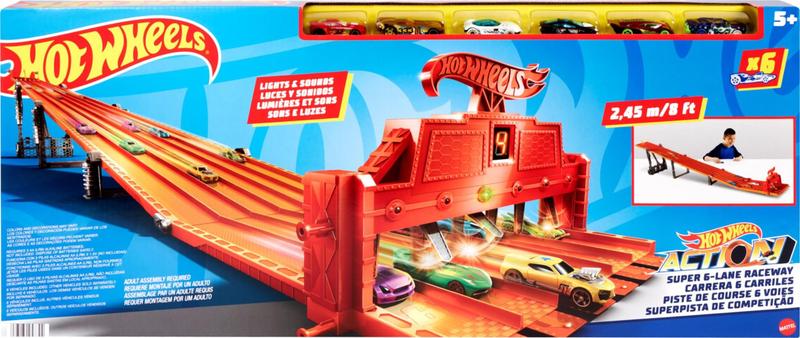 Hot Wheels Pista Velocidade 6 Faixas Pistas de Brinquedo Magazine Mensagenscomamor