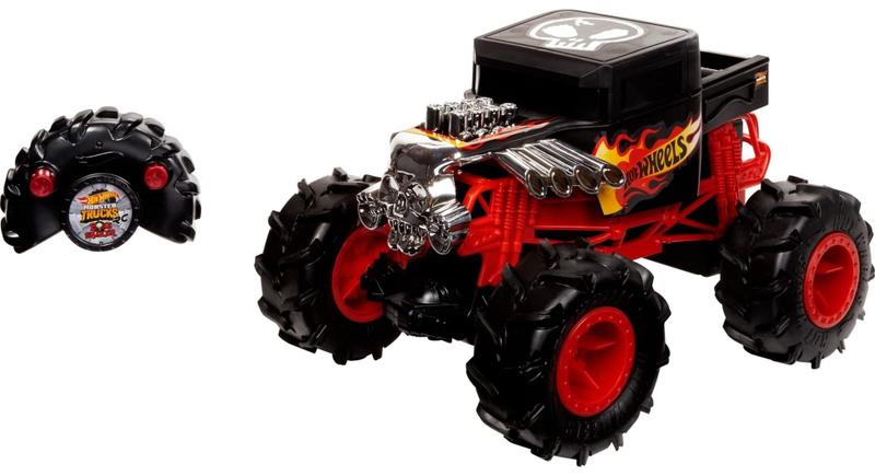 Imagem de Hot Wheels RC Monster Trucks 1:15 Balança Bone Shaker, 1 Caminhão de Brinquedo de Controle Remoto com Pneus de Ação de Terreno, Brinquedo para Crianças de 4 Anos e Mais Velhos