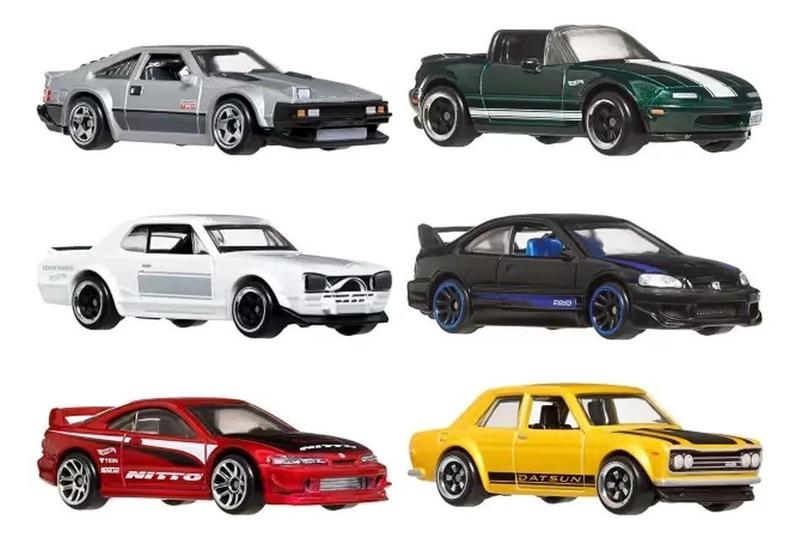 Hot wheels - silver series - streets of japan - jdm - pack 6