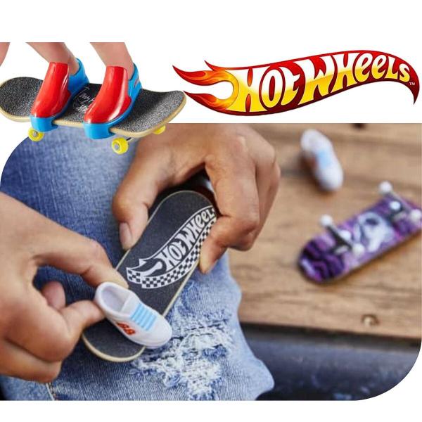 Imagem de Hot Wheels Skate De Dedo Profissional Com Tênis Fingerboard