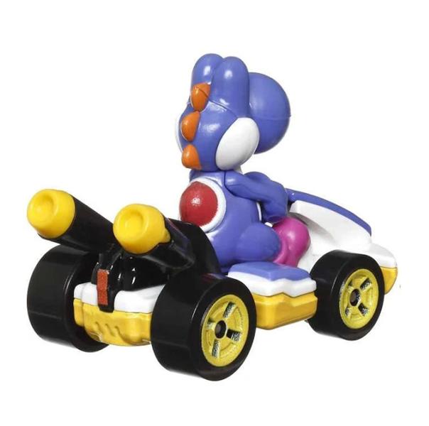 Imagem de Hot Wheels Super Mario Kart Blue Yoshi Standard Kart GRN23 - Mattel (41172)