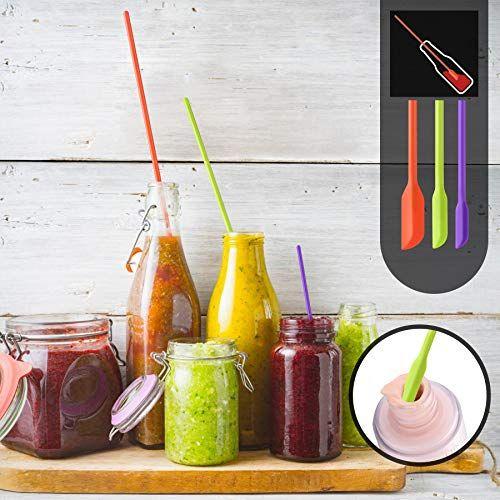 Imagem de Hotec Silicone Spatula Set Utensílios de cozinha para cozimento cozinhando misturando calor resistente non stick panela grau BPA Free Dishwasher Safe (Multi-Color) Conjunto de 9