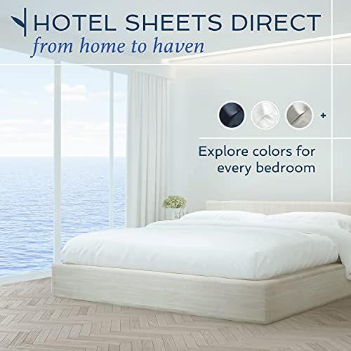 Imagem de Hotel Sheets Direct 100% Bamboo Duvet Cover 3 Piece Set - Better Than Silk - 1 Capa de edredão, 2 almofadas simuladas com gravatas de canto e fecho de zíper (King, Navy Blue)