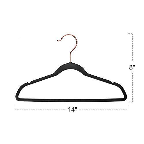 Imagem de House Day Velvet Kids Hangers 60 Pack, Cabides Infantis Premium para Closet, Cabides Ultra Finos E Calças De Roupas Infantis, Non Slip Kids Felt Hangers 14 Inch, Pequenos Cabides para Roupas Infantis, Preto