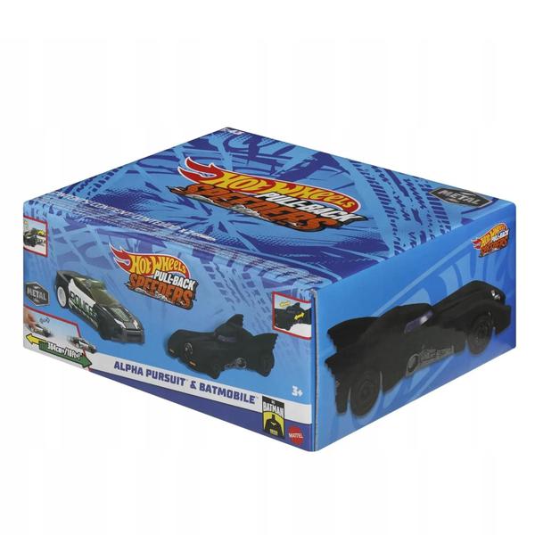Hpr91 hot wheels carros pullback pacote com 02 alpha pursuit e batmobile hwh64 (43249)