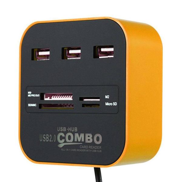 Imagem de Hub 3 Portas Usb 2.0 Leitor De Cartão Micro SD Integrado Universal - Knup