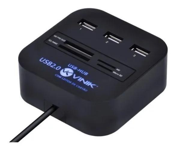 Imagem de Hub 3 Portas Usb + Leitor Cartão Micro Sd Ac121 Tf M2 Msduo