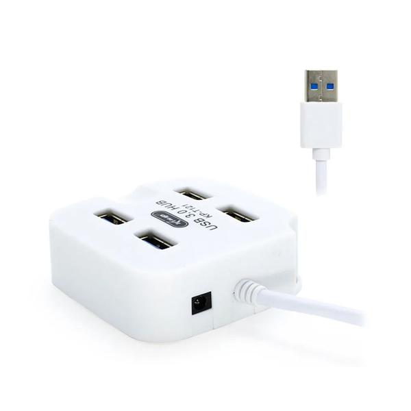 Hub 4 Portas Usb 3.0 Cabo 60cm C/Base Para Celular Branco KP-T121 Knup Imagem de Hub 4 Portas Usb 3.0 Cabo 60cm C/Base Para Celular Branco KP-T121 Knup