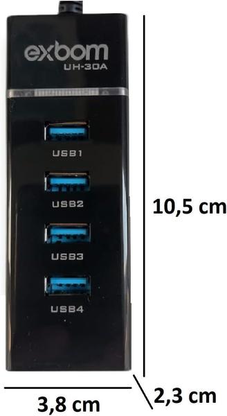 Imagem de Hub  4 Portas Usb 3.0 Preto Exbom Uh-30a