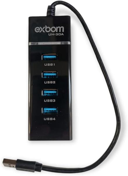 Imagem de Hub  4 Portas Usb 3.0 Preto Exbom Uh-30a