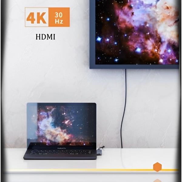 Imagem de Hub Adaptador 7 em 1 HDMI Cartão SD USB 3.0 p/ Macbook Ipad