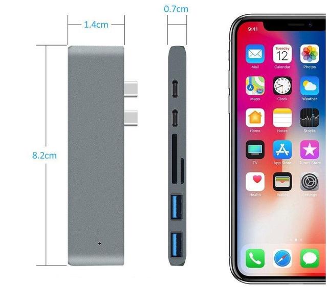 Imagem de Hub Adaptador 7 em 1 USB-C 3.1 HDMI 4k Thunderbolt MacBook