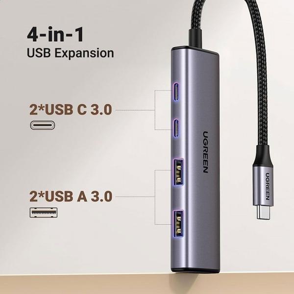 Imagem de Hub Adaptador Multiportas Ugreen 4 em 1 para Usb C Macho