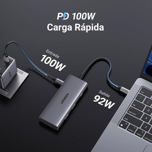 Imagem de Hub Adaptador Multiportas Ugreen 7 Em 1 Usb Tipo C 10 Gbps