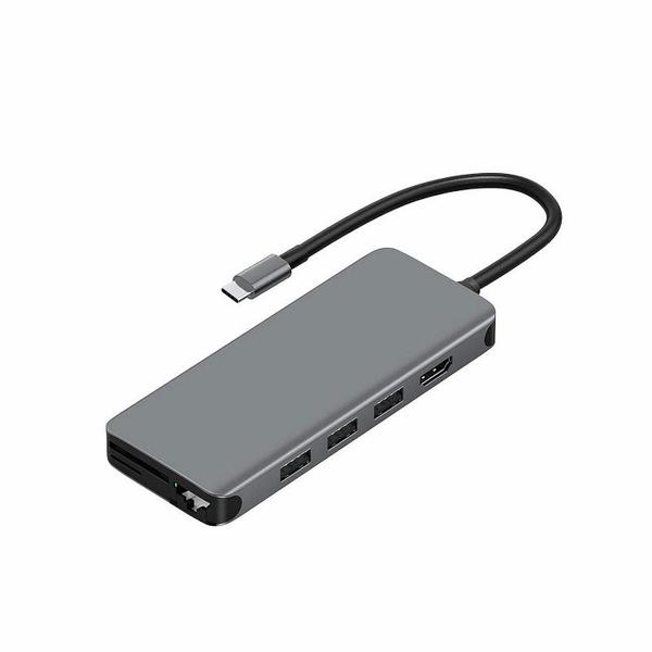 Imagem de Hub Adaptador Usb-c 12x1 Wiwu Hdmi Usb 3.0 Sd Rj45 Rede P2