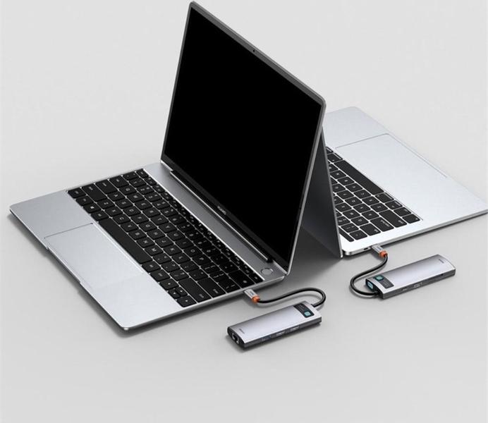 Hub Baseus Adaptador Usb-c 8-in-1 4k 60Hz Multifuncional Original alumínio Com Nota Fiscal Imagem de Hub Baseus Adaptador Usb-c 8-in-1 4k 60Hz Multifuncional Original alumínio Com Nota Fiscal