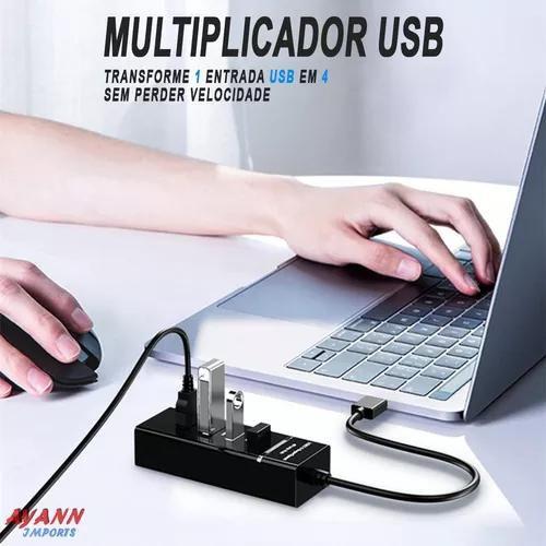 Imagem de Hub Cabo Usb 3.0 4 Portas High Speed HBP4 Preto