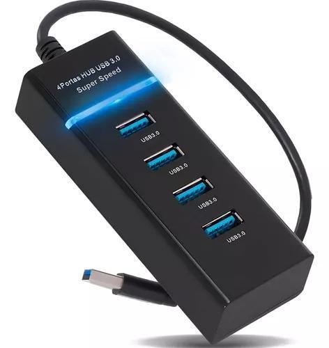 Imagem de Hub Cabo Usb 3.0 Extensor 4 Portas High Speed Hd HBP4 Preto