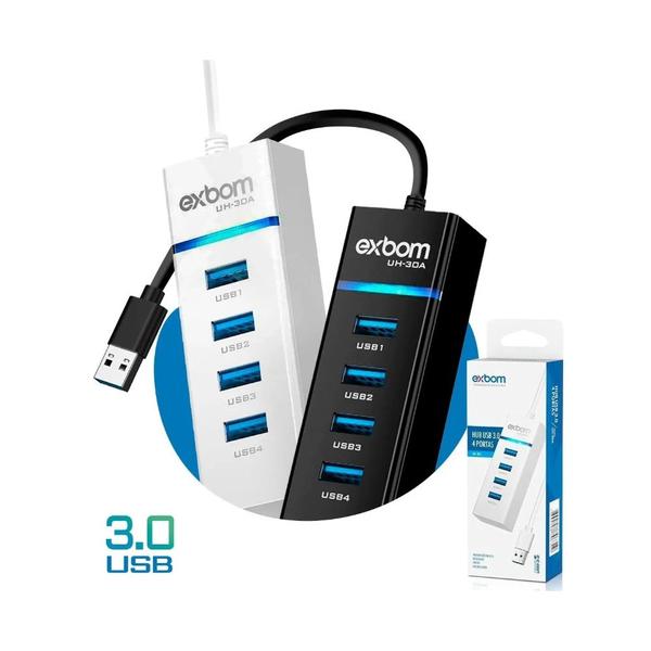 Imagem de Hub Cabo Usb 3.0 Extensor 4 Portas High Speed Hd Pen Drive