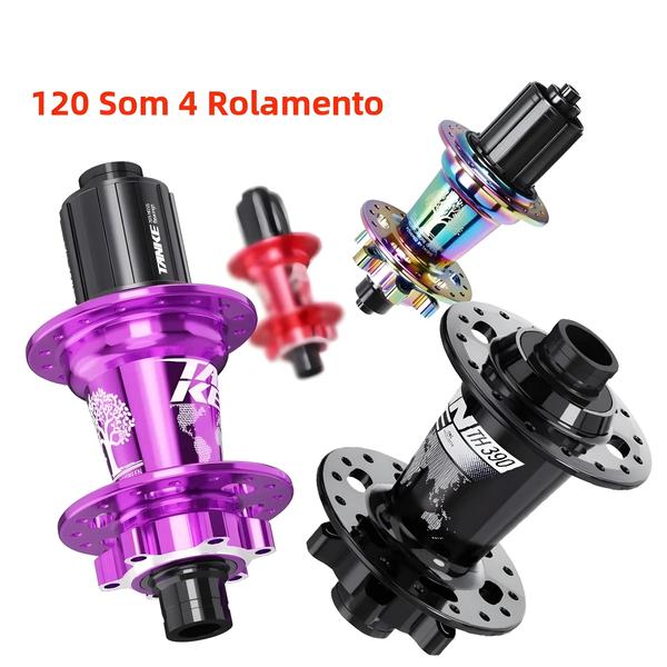 Imagem de Hub de 120 Cliques para MTB - 6 Rolamentos - Eixo Passante QR - Freio a Disco 28"