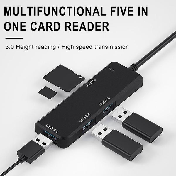 Imagem de Hub de dados ultra fino Usb 3.0 de 4 portas, para Surface Pro, para Xps, para notebook, para unidades flash USB, para HDD móvel e muito mais