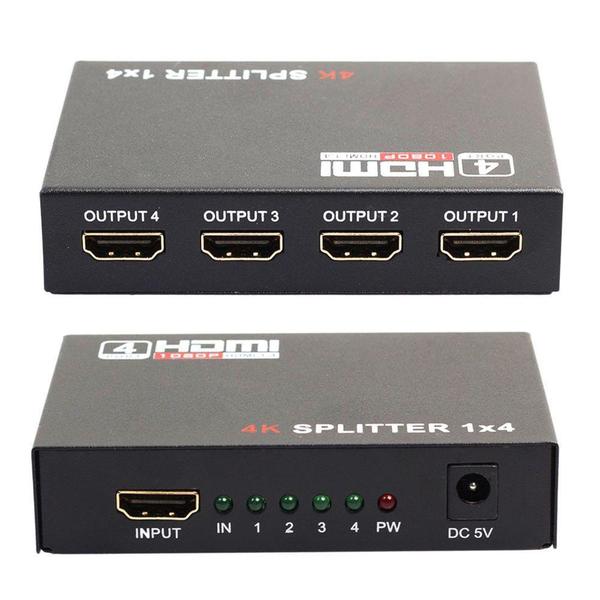 Imagem de Hub Divisor Splitter Hdmi 1x4 saidas Ativo 1080p 4k 3d Cftv Dvr Full - IT-BLUE