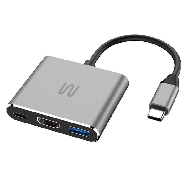 Imagem de HUB Dock USB Tipo-C 3 em 1 com HDMI e USB 3.0, Power Delivery 100W - AC446