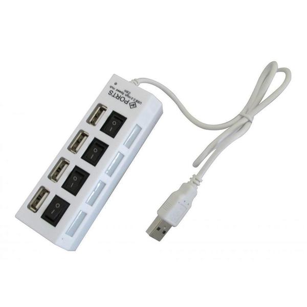 Imagem de Hub Fy 4 Portas Com Chave Usb 2.0 480Mbps Branco