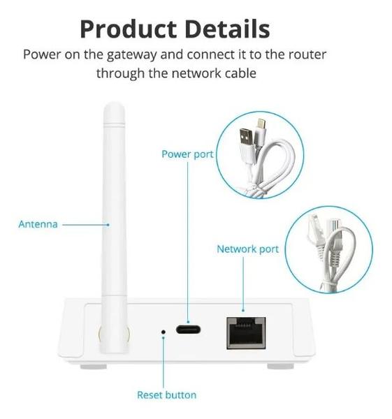 Imagem de Hub Gateway Zigbee 3.0 Zemismart T1 Antena