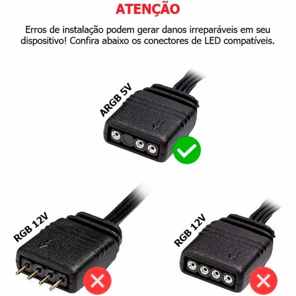 Imagem de Hub Multi Argb 5v 3 Pinos 10 Portas Plug Sata Com Proteção