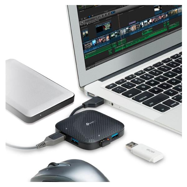 Imagem de Hub Portatil 4 Portas Usb 3.0 SuperSpeed Preto UH400 TP-Link