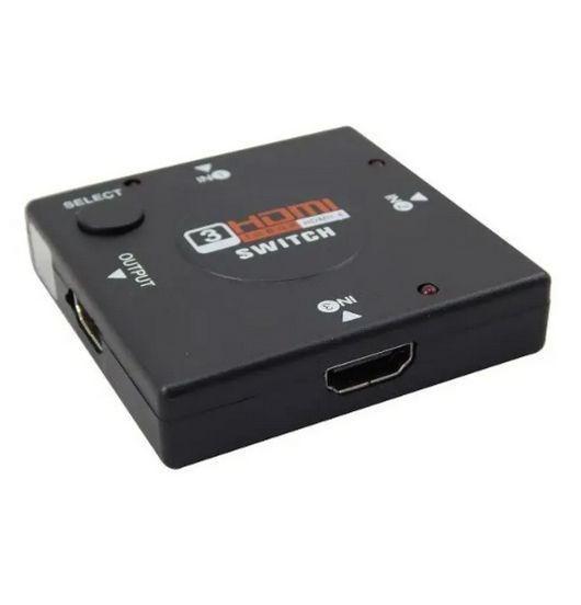 Imagem de Hub Switch Hdmi 3 Portas Xcell Preto - Xc-Hub-Hdmi