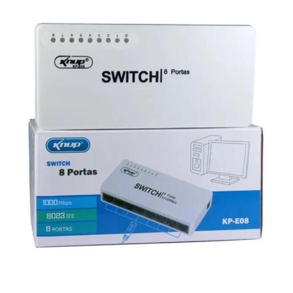 Imagem de Hub Switch P Redes Computadores 8 Portas 10/100/1000Kp-Sw106