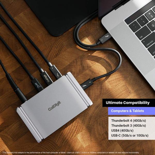 Imagem de Hub Thunderbolt de 4 elementos CalDigit 4X USB4 60 W de carregamento