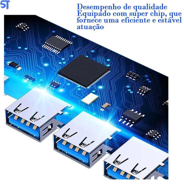 Imagem de Hub Tipo C 2 Portas Usb1 Porta Usb 3.0 Sd/Tf Cartão Microsd