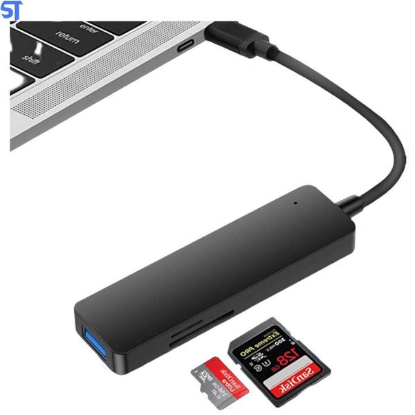 Imagem de Hub Tipo C 2 Portas Usb1 Porta Usb 3.0 Sd/Tf Cartão Microsd