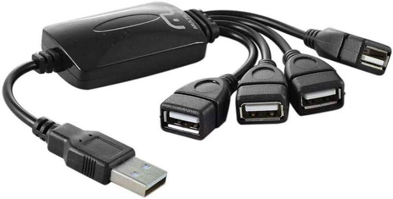 Imagem de Hub usb 2.0 4 portas cabos flex preto ac042