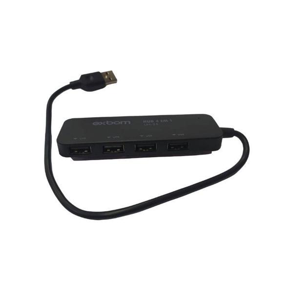 Imagem de Hub Usb 2.0 480mbps 4 em 1 com Carregamento Inteligente Exbom UH-25