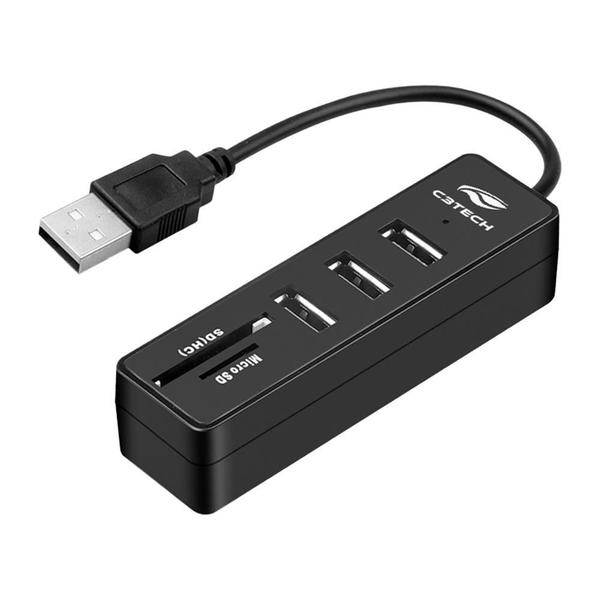 Imagem de Hub USB 2.0, 5 Portas C3Tech, HU-L200BK - Preto