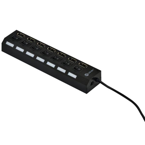 Imagem de Hub Usb 2.0 7 Portas Com Cabo E Led Indicador - Huv-40