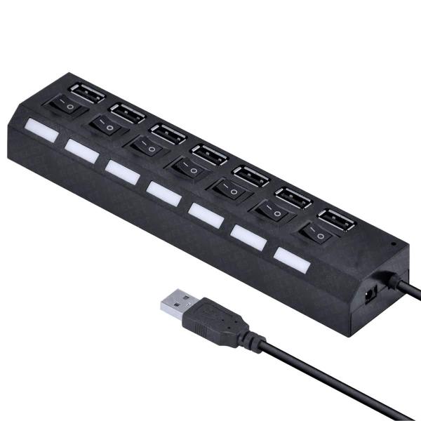 Imagem de Hub Usb 2.0 7 Portas Pen Drive Teclado Splitter 480mbps Hd