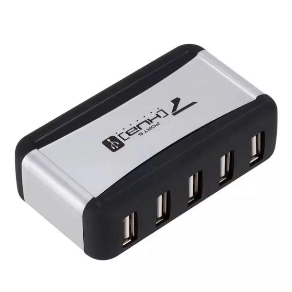 Imagem de Hub Usb 2.0 C/ 7 Portas Extensoras C/ Fonte Bivolt Barato