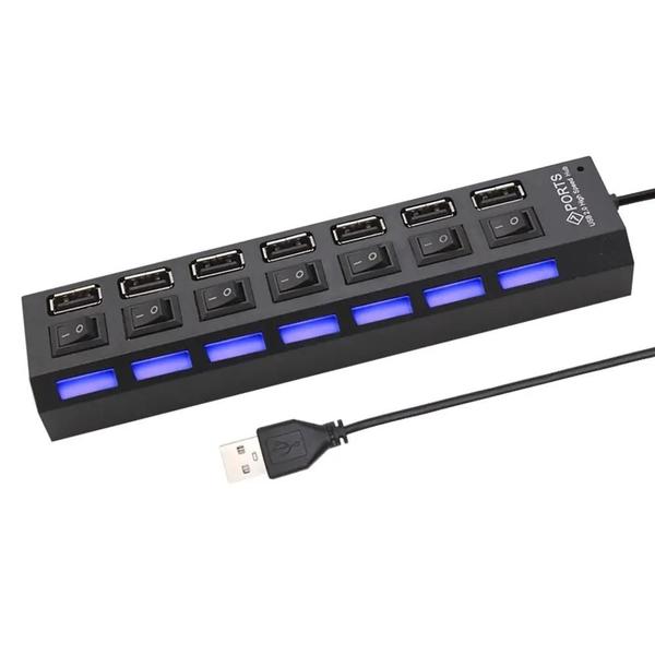 Imagem de Hub USB 2.0 de 7 Portas - Expansor para PC, Laptop e Desktop