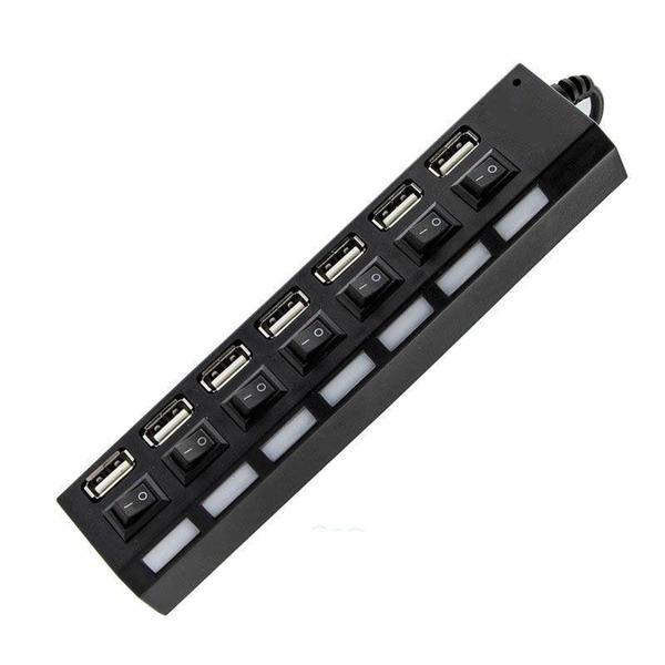 Hub Usb 2.0 Extensor Usb 7 Portas Switch On/Off Led Indicador 480mbps - Exbom Imagem de Hub Usb 2.0 Extensor Usb 7 Portas Switch On/Off Led Indicador 480mbps - Exbom