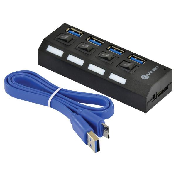 Imagem de Hub Usb 3.0 4 Portas Com Interruptor Huv-50